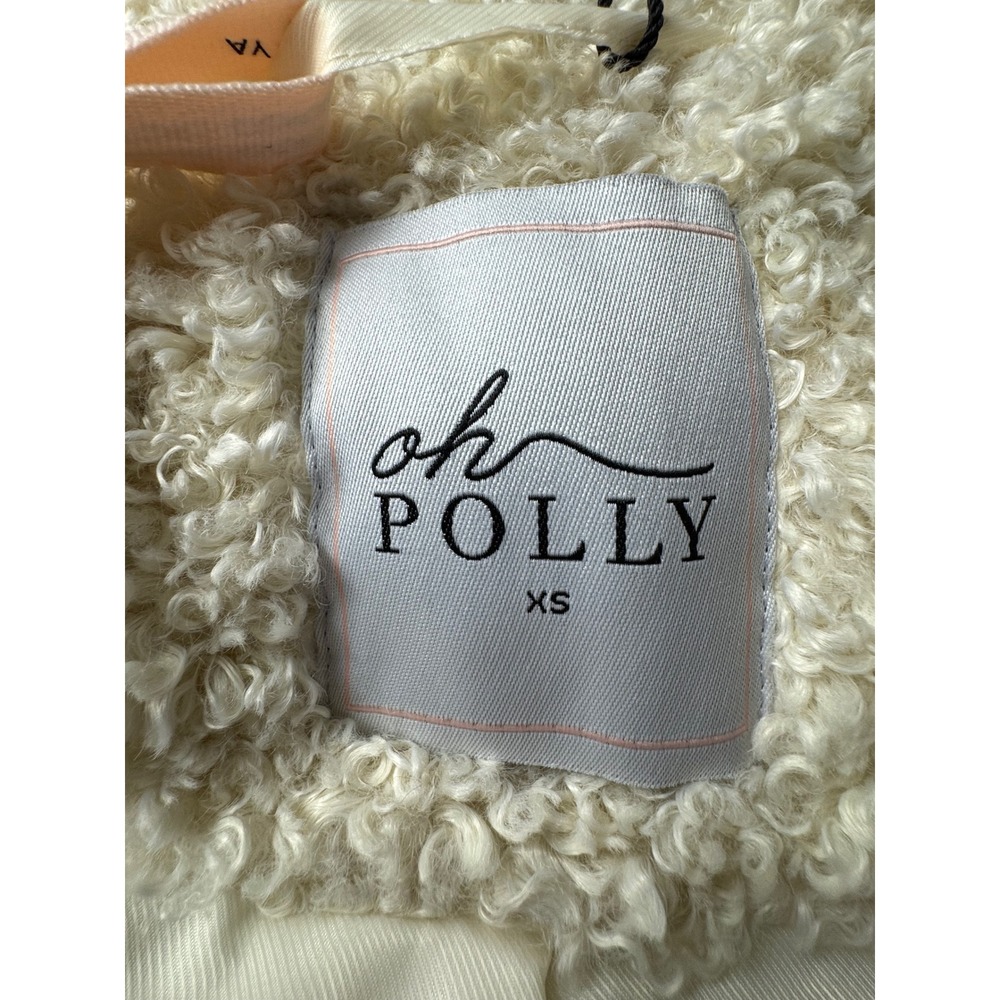 Oh Polly Cream Teddy Borg Faux Fur Longline Maxi Coat XS Ivory NWT - Picture 10 of 12